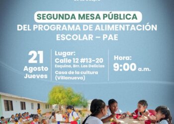 Gobernación de La Guajira realizará la segunda Mesa Pública del PAE 2025 en Villanueva.