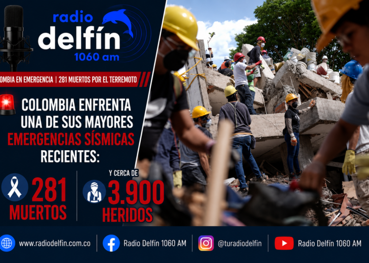 Colombia enfrenta una de sus mayores emergencias sísmicas recientes: 281 muertos y cerca de 3.900 heridos.