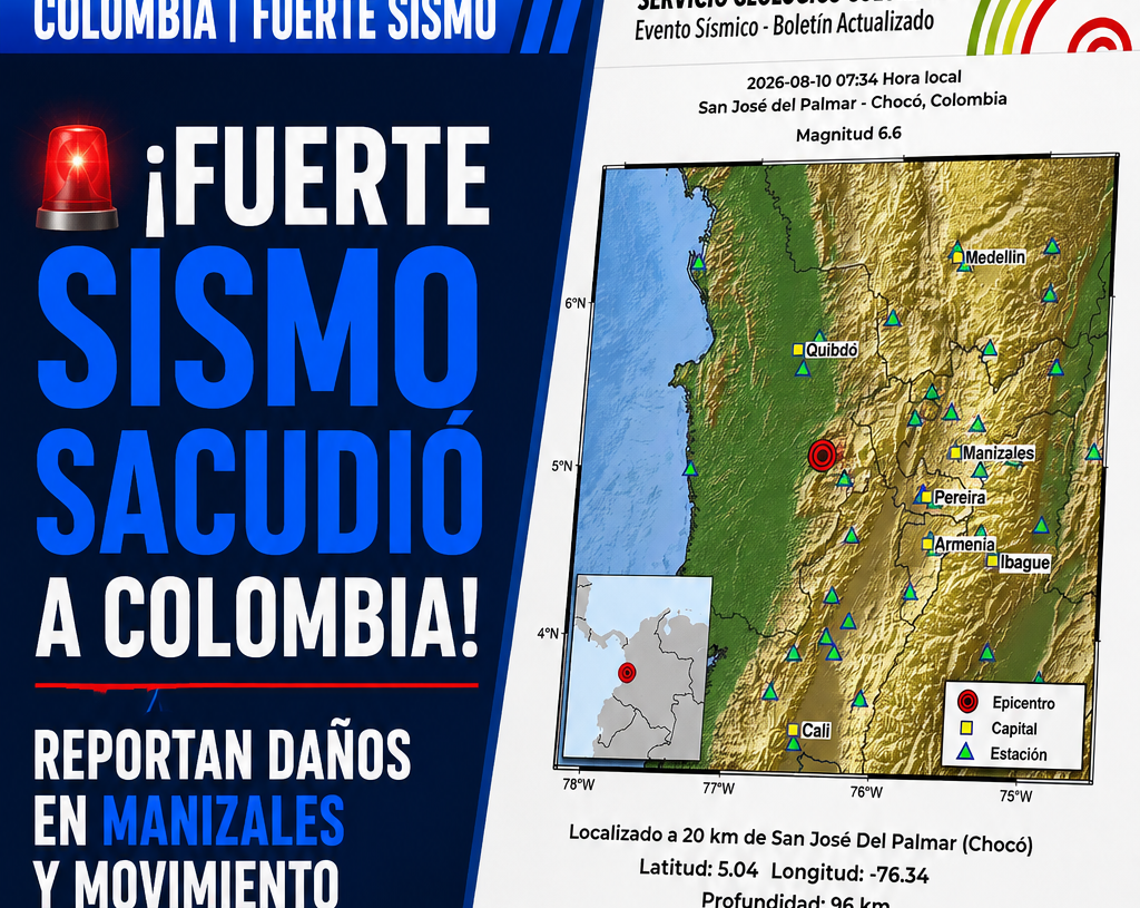 ¡Fuerte sismo sacudió a Colombia! Reportan daños en Manizales y movimiento se sintió en varias ciudades