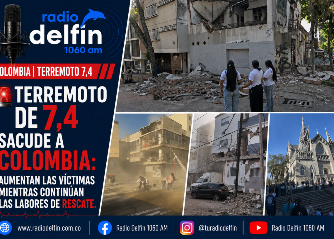 Terremoto de 7,4 sacude a Colombia: aumentan las víctimas mientras continúan las labores de rescate.