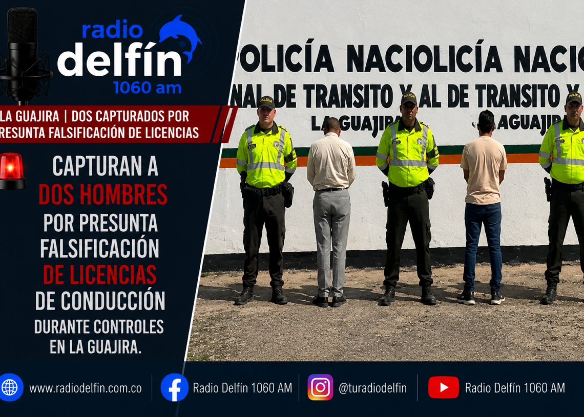 Capturan a dos hombres por presunta falsificación de licencias de conducción durante controles en La Guajira