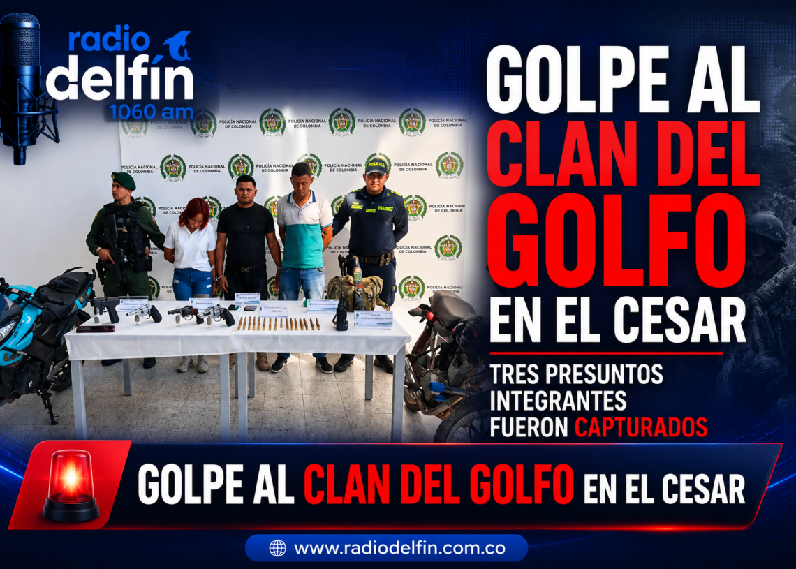 Golpe al Clan del Golfo en el Cesar: tres presuntos integrantes fueron capturados.
