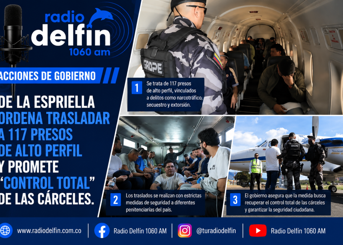 De la Espriella ordena trasladar a 117 presos de alto perfil y promete “control total” de las cárceles