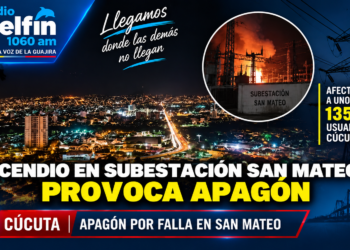 Incendio en subestación San Mateo provoca apagón y afecta a unos 135.000 usuarios en Cúcuta.