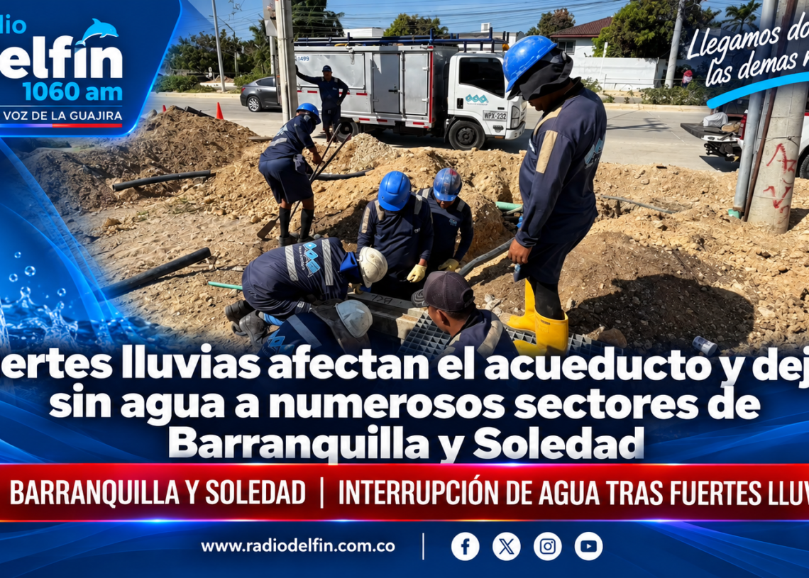 Fuertes lluvias afectan el acueducto y dejan sin agua a numerosos sectores de Barranquilla y Soledad