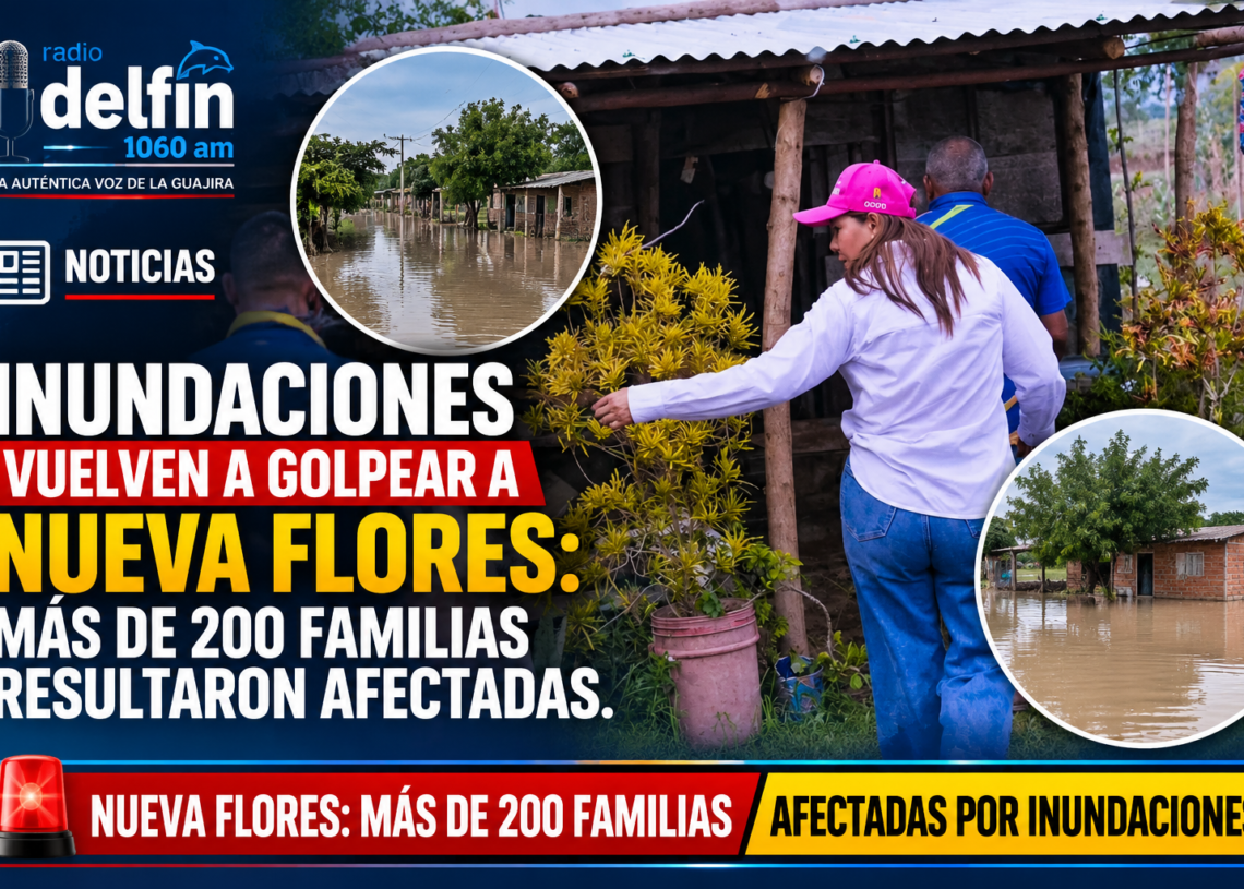 Inundaciones vuelven a golpear a Nueva Flores: más de 200 familias resultaron afectadas.