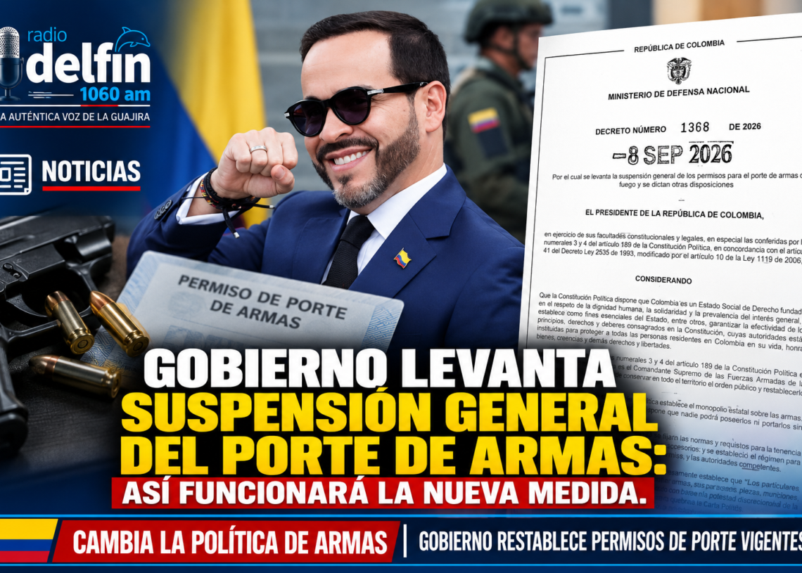 Gobierno levanta suspensión general del porte de armas: así funcionará la nueva medida.