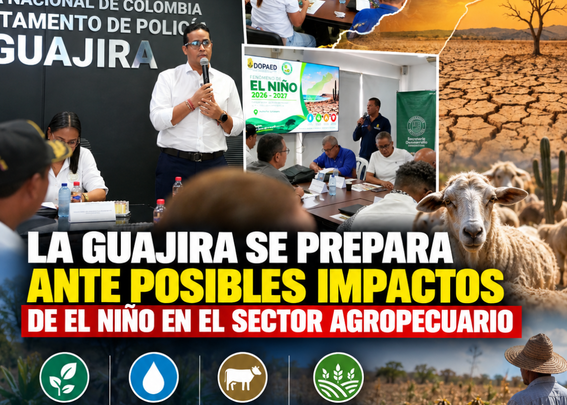 La Guajira se prepara ante posibles impactos de El Niño en el sector agropecuario.