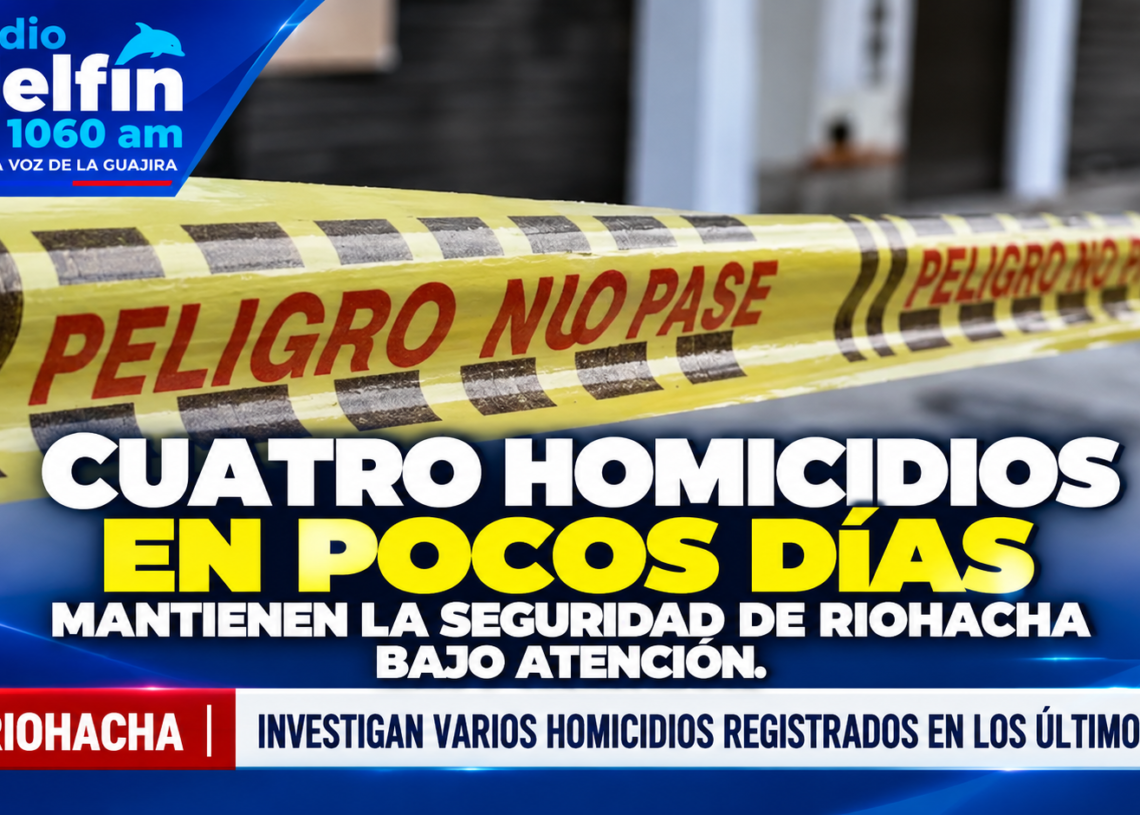 Cuatro homicidios en pocos días mantienen la seguridad de Riohacha bajo atención.