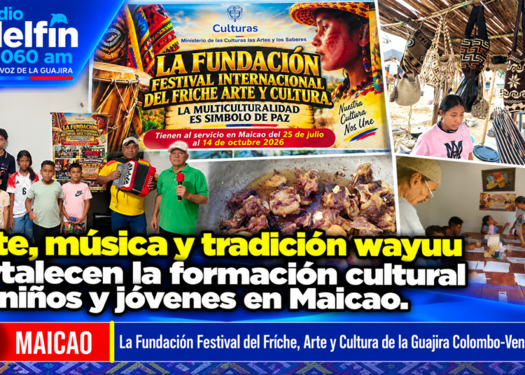 Arte, música y tradición wayuu fortalecen la formación cultural de niños y jóvenes en Maicao.