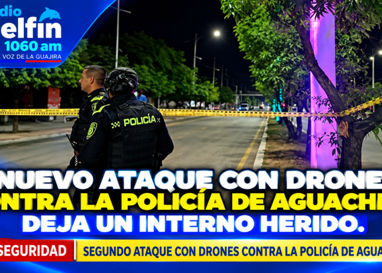 Nuevo ataque con drones contra la Policía de Aguachica deja un interno herido.