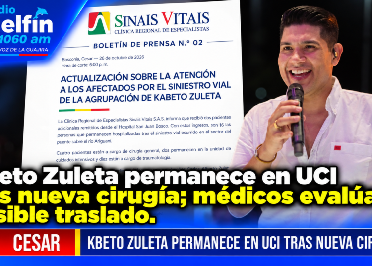 Kbeto Zuleta permanece en UCI tras nueva cirugía; médicos evalúan posible traslado.