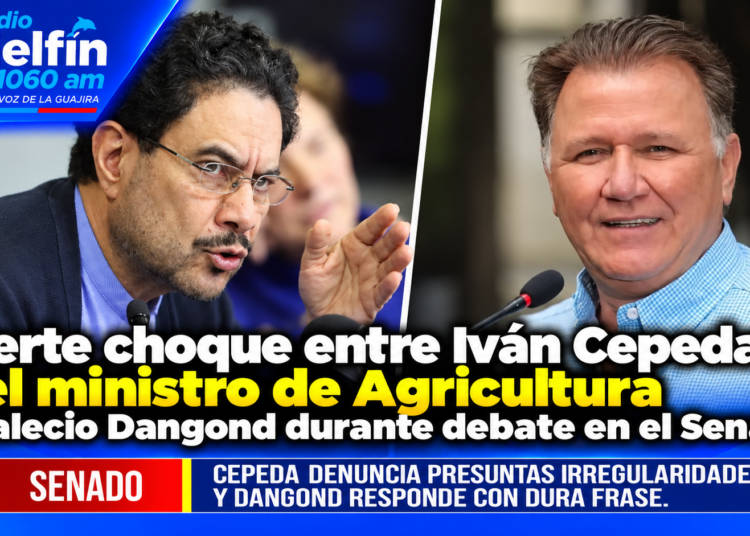 Fuerte choque entre Iván Cepeda y el ministro de Agricultura Indalecio Dangond durante debate en el Senado.