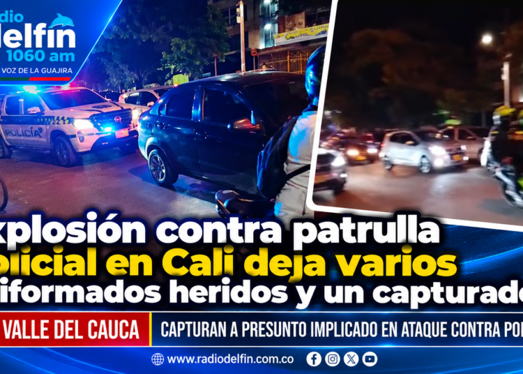 Explosión contra patrulla policial en Cali deja varios uniformados heridos y un capturado.