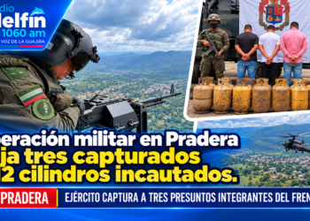Operación militar en Pradera deja tres capturados y 12 cilindros incautados.