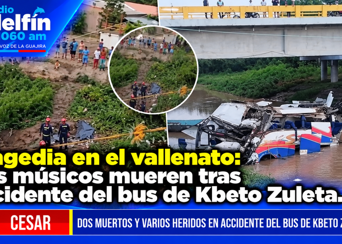 Tragedia en el vallenato: dos músicos mueren tras accidente del bus de Kbeto Zuleta.