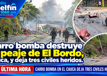 Carro bomba destruye el peaje de El Bordo, Cauca, y deja tres civiles heridos.